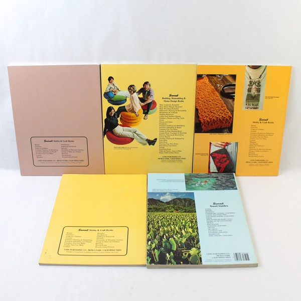 Lot of 5 Vintage Sunset Magazine Books for Interior Design, Crafting & Hawaii 