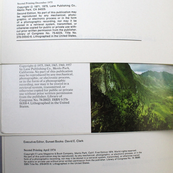 Lot of 5 Vintage Sunset Magazine Books for Interior Design, Crafting & Hawaii 