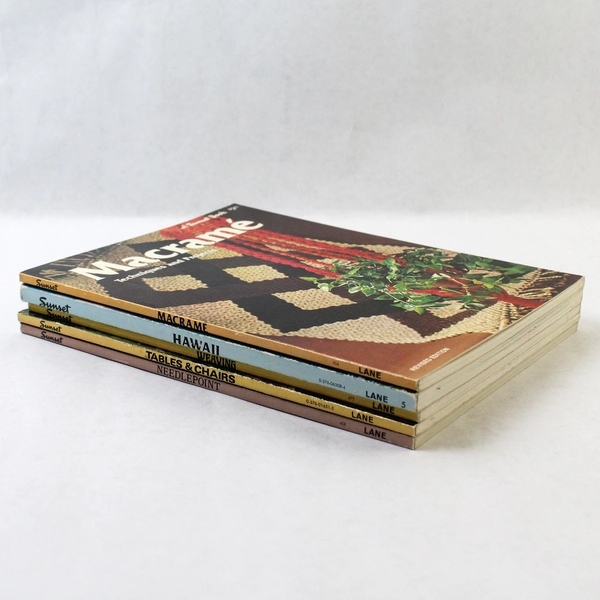 Lot of 5 Vintage Sunset Magazine Books for Interior Design, Crafting & Hawaii 