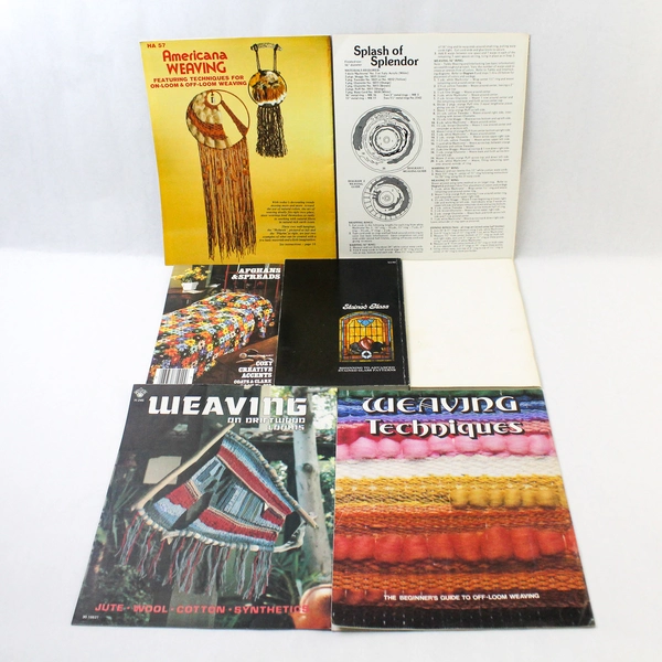 Lot of 7 Vintage Crafting, Weaving, Stain Glass & Terrarium Magazine Brochures