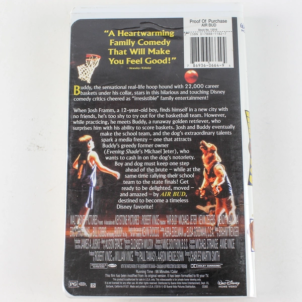 Air Bud Movie Disney VHS 1997 Clamshell