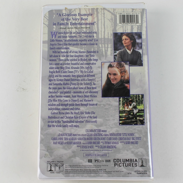 Little Women VHS 1995 Clamshell Case Closed Captioned