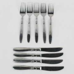 Lot of 9 Piece Reed & Barton Brompton Stainless Steel Small Forks & Knives Set
