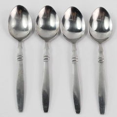 4 Piece Reed & Barton Heritage Mint Brompton Stainless Steel Teaspoon Set 7"