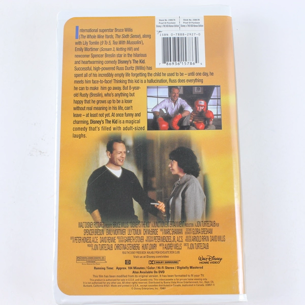 The Kid Disney VHS 2001 Exclusive Video Bonus Edition Bruce Willis
