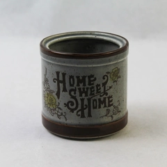 Otagiri Home Sweet Home Gray Ceramic Milk Jug Cookie Jar Missing Lid 3" Tall