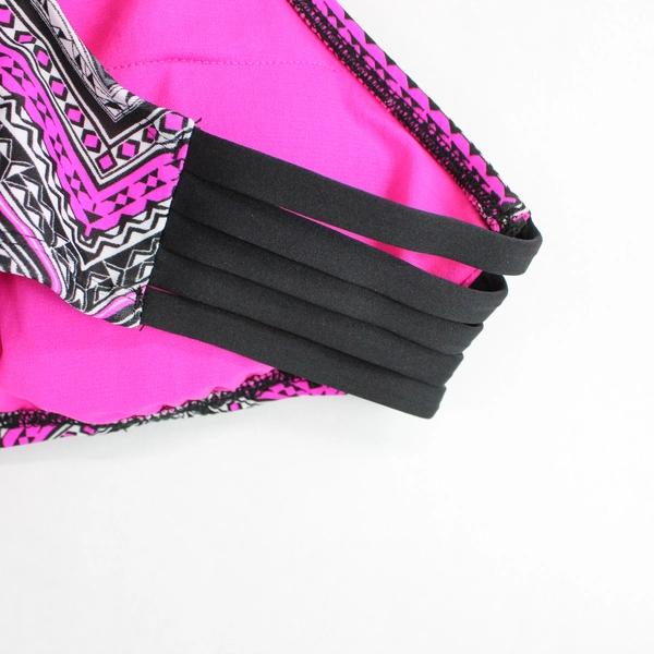 Mossimo Swim Suit Top Pink Black Padded Size Small Women's Nylon Blend 