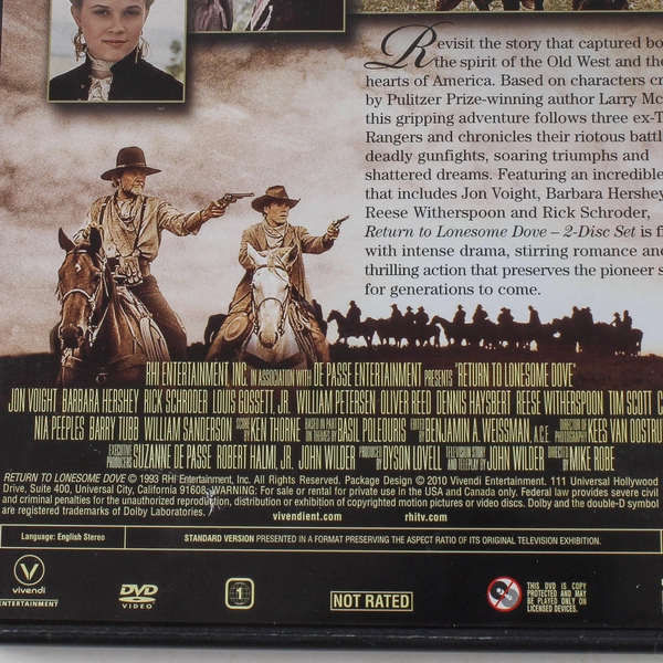 Return to Lonesome Dove DVD 2010 2-Disc Set