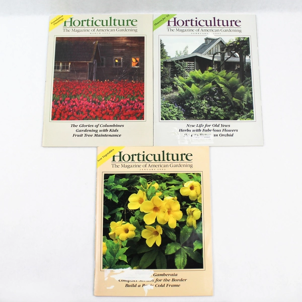 Lot of 3 Vintage Horticulture American Gardening Magazine 1993 Jan Feb Mar Issue