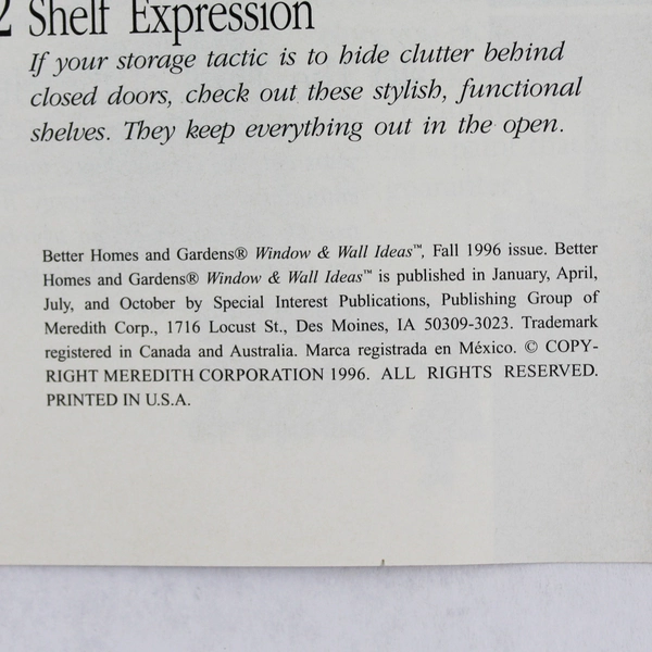 Vintage Better Homes and Gardens Window & Wall Ideas Magazine Fall 1996 Issue
