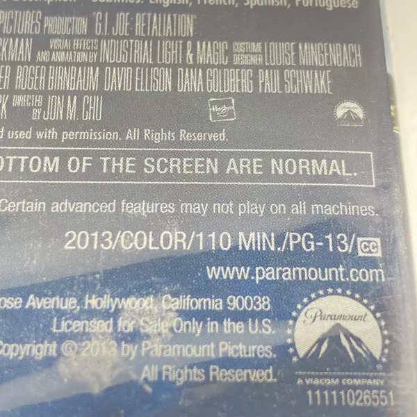 G.I. Joe Retaliation DVD 2013 Sealed Dwayne Johnson Bruce Willis Tatum