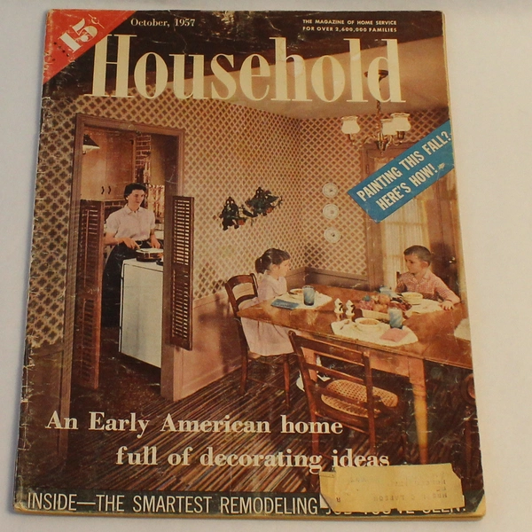 Household Magazine October 1957 Early American Home Decorating
