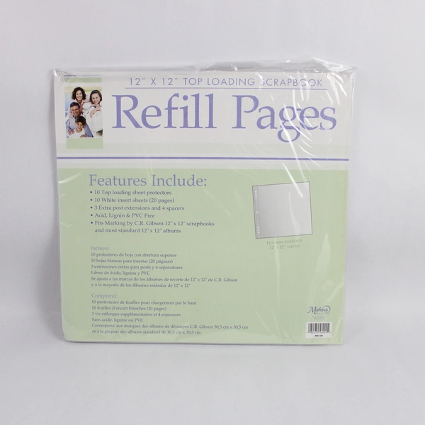 Sealed Markings by C.R. Gibson Top Loading Scrapbook Refill 10 Sheets 12" x 12"