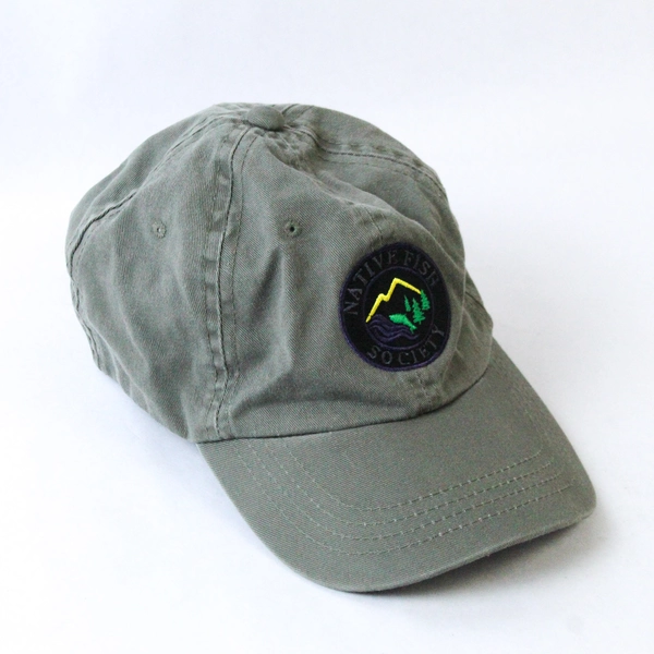 Mens Green Native Fish Society Patch Fishing Hat One Size Fits Most