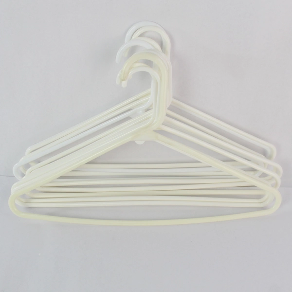 Lot of 10 Shades Of White Plastic Tubular Clothing Standard Size Hangers