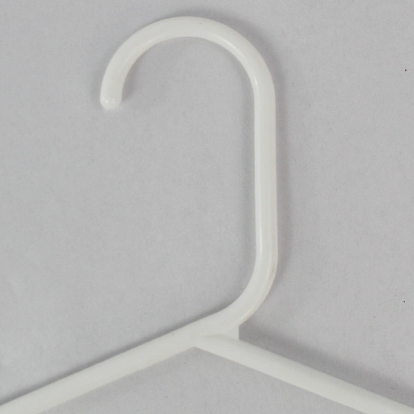 Lot of 10 White Plastic Tubular Clothing or Coat Hangers With Hooks