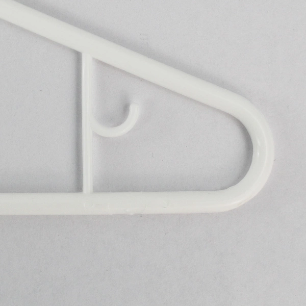 Lot of 10 White Plastic Tubular Clothing or Coat Hangers With Hooks