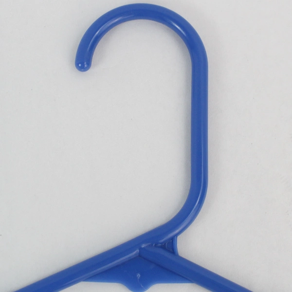 Lot of 10 Shades of Blue Plastic Tubular Clothes Hangers with Clothing Indents