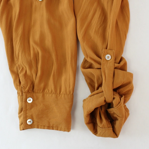 Forever 21 Contemporary Brown Partial Button Up Top Women's Large