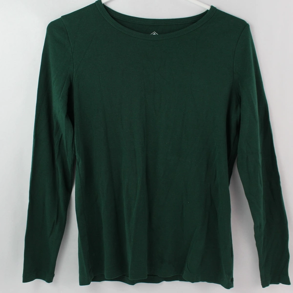St. John's Bay Green Long-Sleeved Shirt Women's Size Small