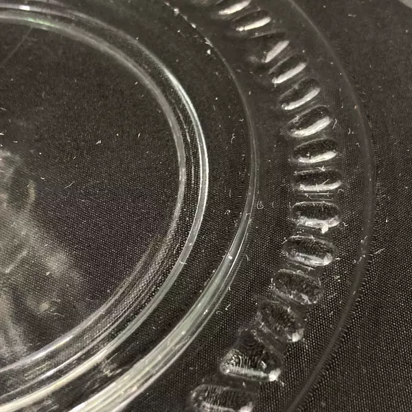 Vintage Etched Glass Tidbit Tray With Heart Center Handle