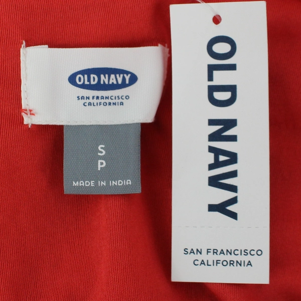 Old Navy Red Blue Embroidered Accents Knee-Length Dress Women's Size S NWT