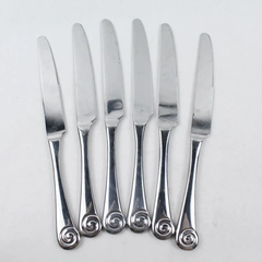 Set of 6 Robert Welch Ammonite Glossy 18/10 Stainless Steel Dinner Knives