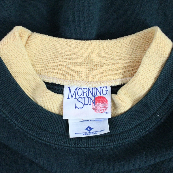 Vintage Morning Sun Jerzees Activewear Green Bird Sweatshirt Women's Large