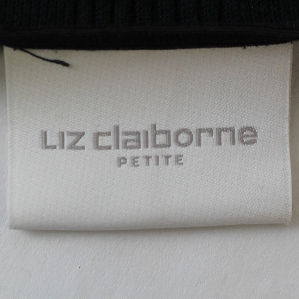Liz Claiborne Black Long Sleeve Cotton Shirt Women's Petite Medium