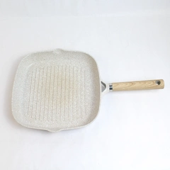 Stovetop Masterclass Nonstick Grill Pan Cookware 11" Tan Speckled Wooden Handle