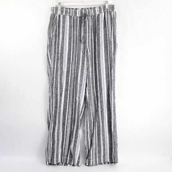 Briggs Gray and White Striped Lounge Pants Women's Size Large