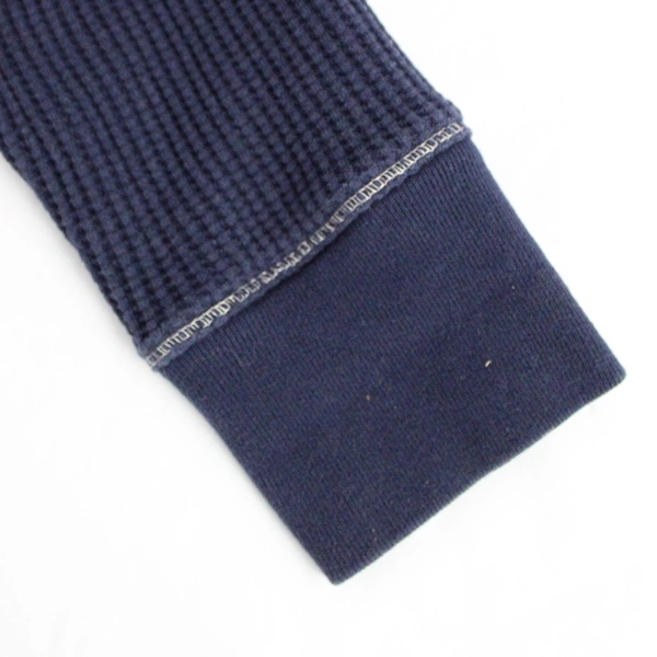 Gap Navy Blue 1/4-Button Long-Sleeved Cotton Shirt Men's Large