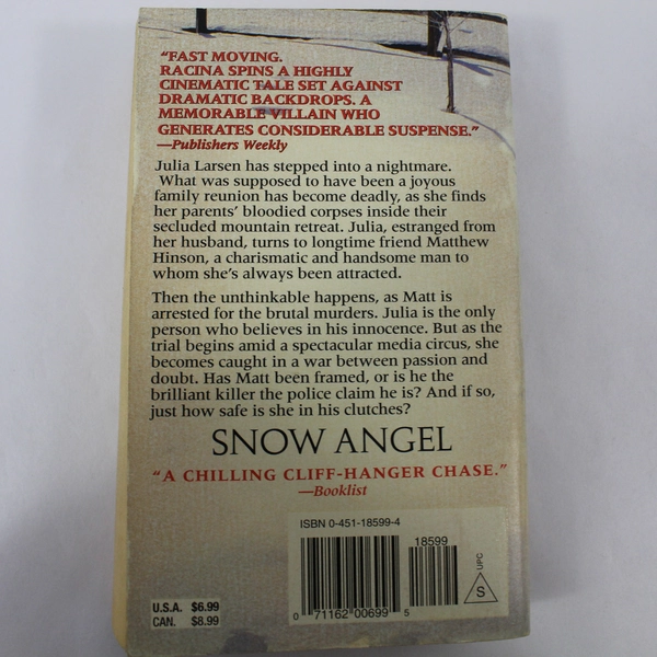 Snow Angel by Thom Racina 1997 Penguin Group Paperback Novel Murder Drama