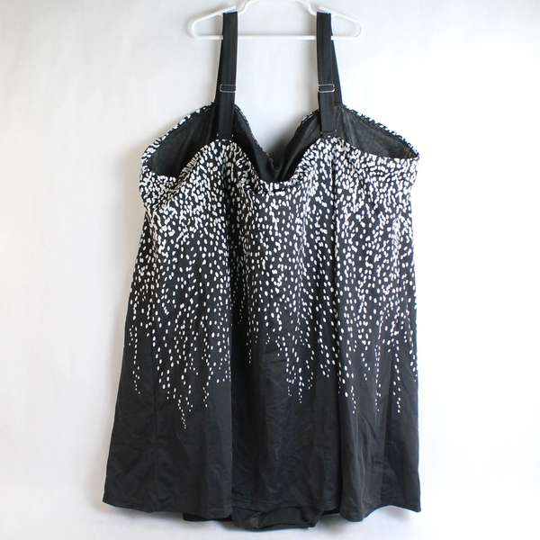 Swim 365 Plus Size Black and White Padded Swim Suit Top Women's 34