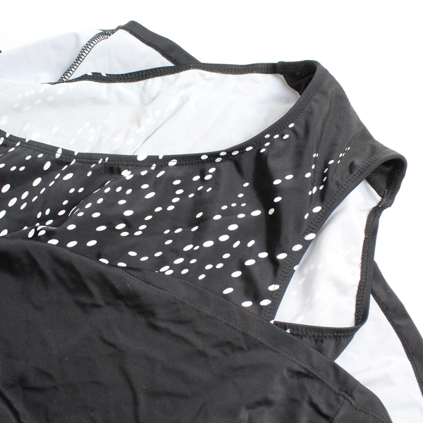 Swim 365 Plus Size Black and White Padded Swim Suit Top Women's 34