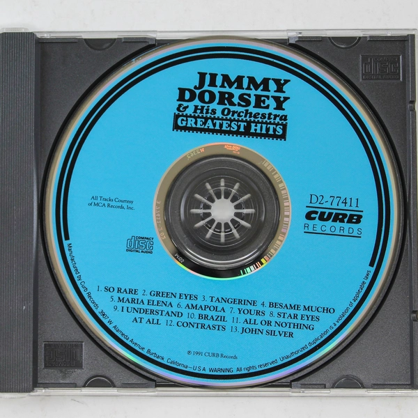 Jimmy Dorsey And His Orchestra Greatest Hits Audio Music CD 1991 Curb Records