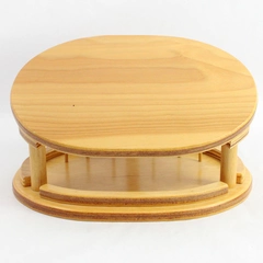 Oval Country Bear Handcrafted Wooden Table Top or Lap Needlework Stand 