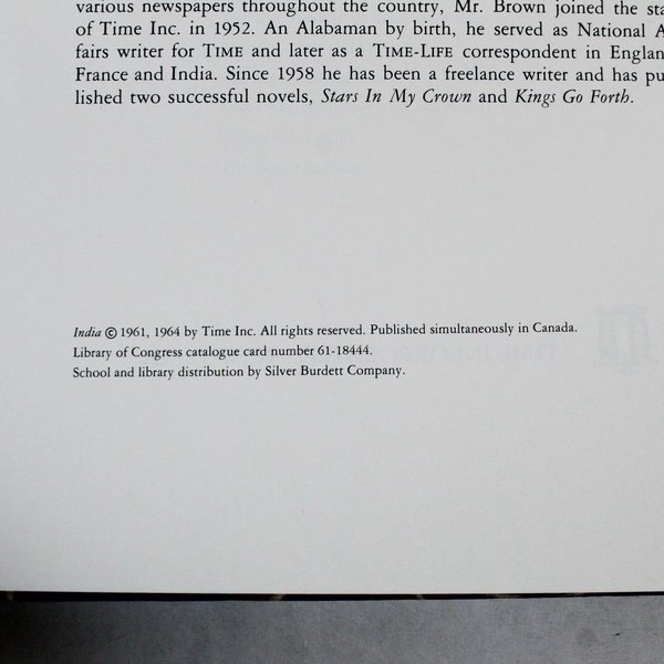 Vintage LIFE World Library India Joe David Brown 1964 Coffee Table Book