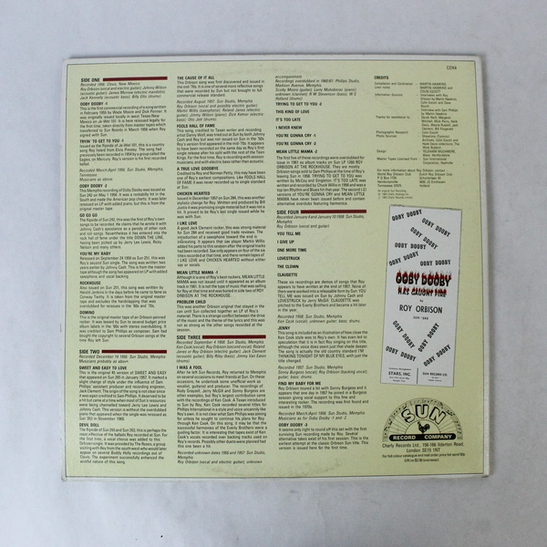 The Sun Years Roy Orbison 1984 Set of 2 Vinyl LPs Sun Record Company