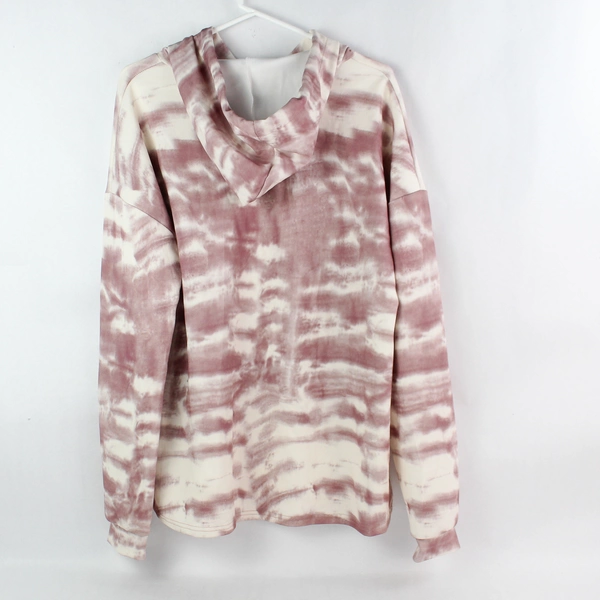 Unbranded Pink and White Drawstring Hoodie Women's Size XXL