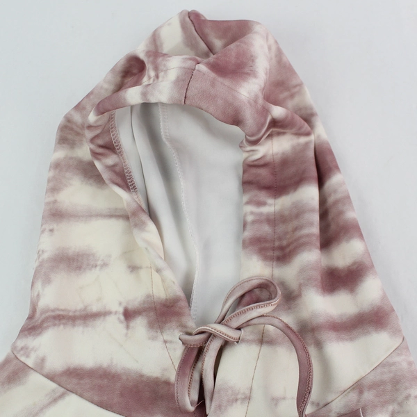 Unbranded Pink and White Drawstring Hoodie Women's Size XXL