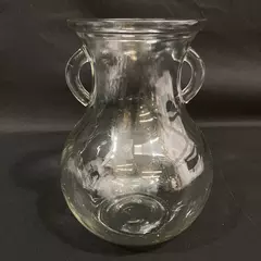 Clear Glass Vase With Double Handles 8 Inch