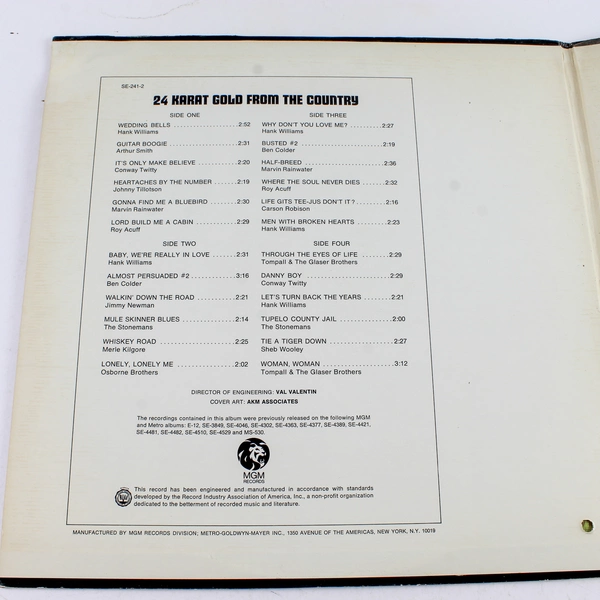 Various Artists 24 Karat Gold From The Country 2 Records LP SE-241-2