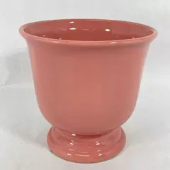Vintage Pink Ceramic Flower Vase 7.5" Tall Good Pre-owned Condition