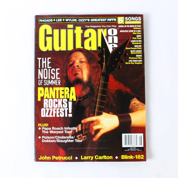 Guitar One Magazine August 2000 Pantera Rhoads Papa Roach Warped Tour