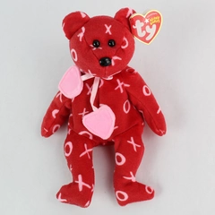 TY Beanie Babies Kiss-Kiss The Bear XOXO 2005 Stuffed Toy 8.5" With Tags