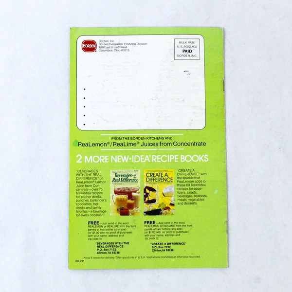 1983 That Lively Lime Twist A New Idea Book From Borden Realime Juice Cookbook