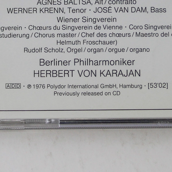 Mozart Requiem CD 1976 Polydor International Good Pre-Owned Condition