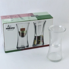 Libbey Sidney 4-pc Set 2 Flower Vases with 2 Hanging Votives Clear Glass Decor