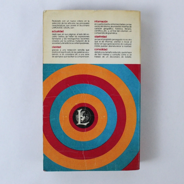 Vintage 1980 Diccionario Larousse Usual Paperback Book Pre-Owned Condition